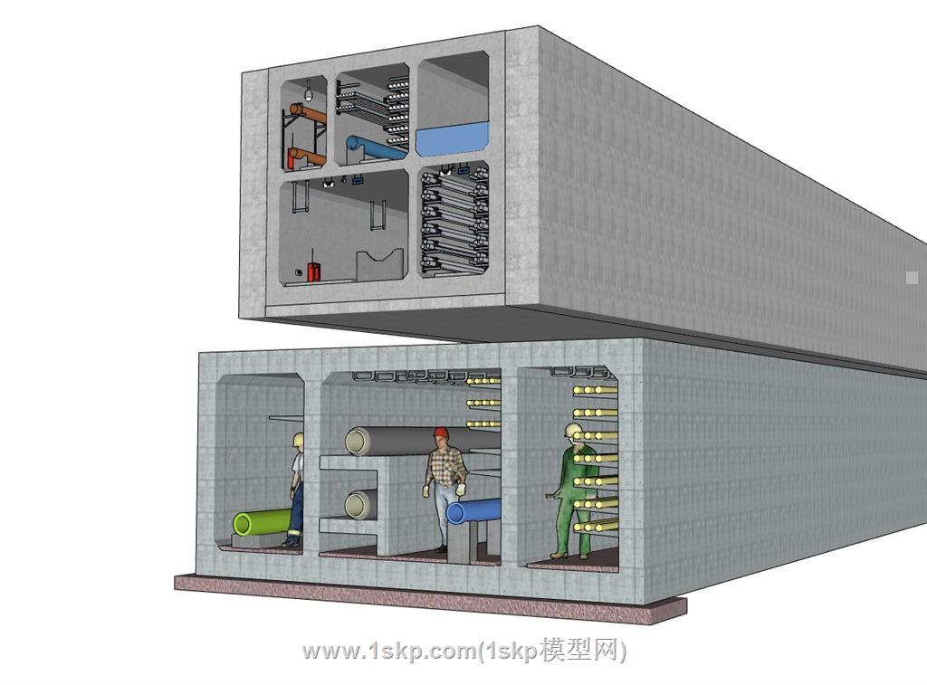 道路地下管廊SU模型 2