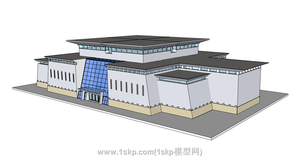 博物馆建筑SU模型 1