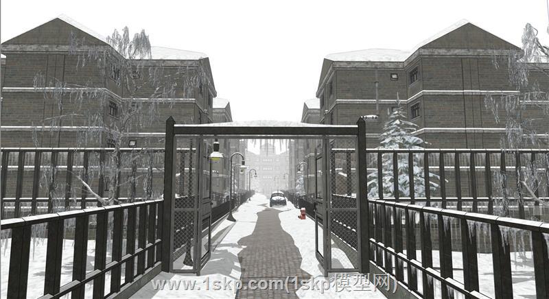 下雪天的柏林城市建筑 2