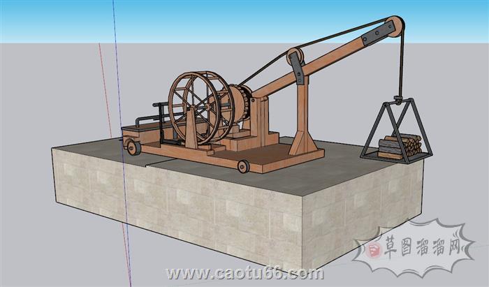 古器械吊机SU模型 1