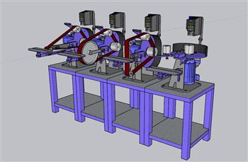 砂带磨床机械SU模型 免费sketchup模型下载