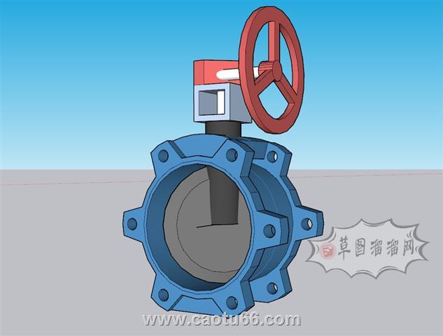 工业设备水阀门开关SU模型 1