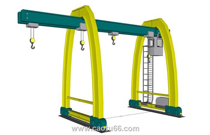 龙门吊机械SU模型 1