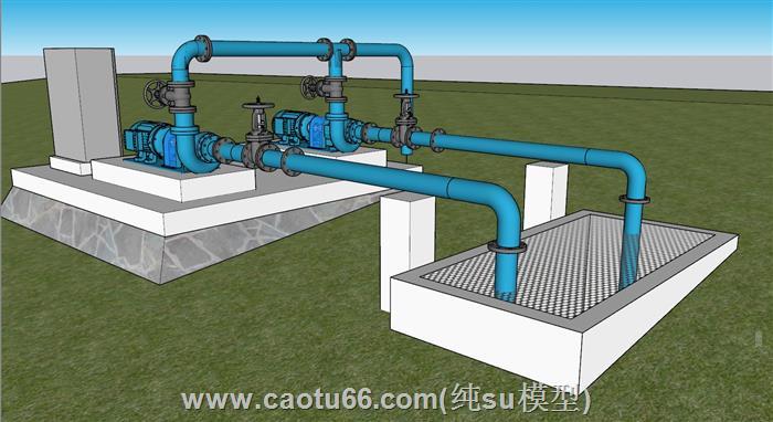 工业抽水管抽水机SU模型 2
