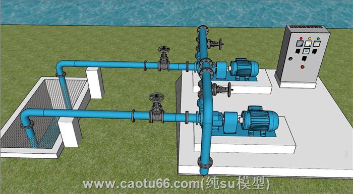 工业抽水管抽水机SU模型 1