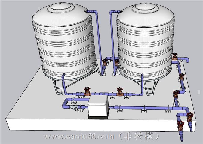 水塔水箱工业SU模型 1