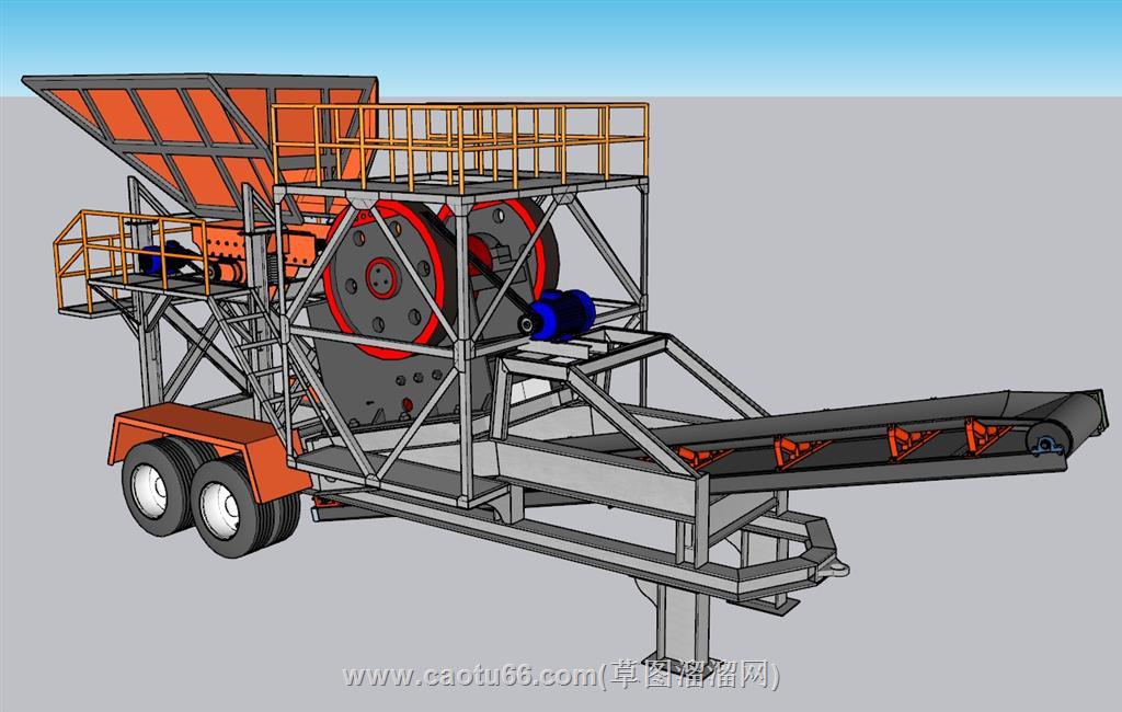 机械破碎机皮带机SU模型 1