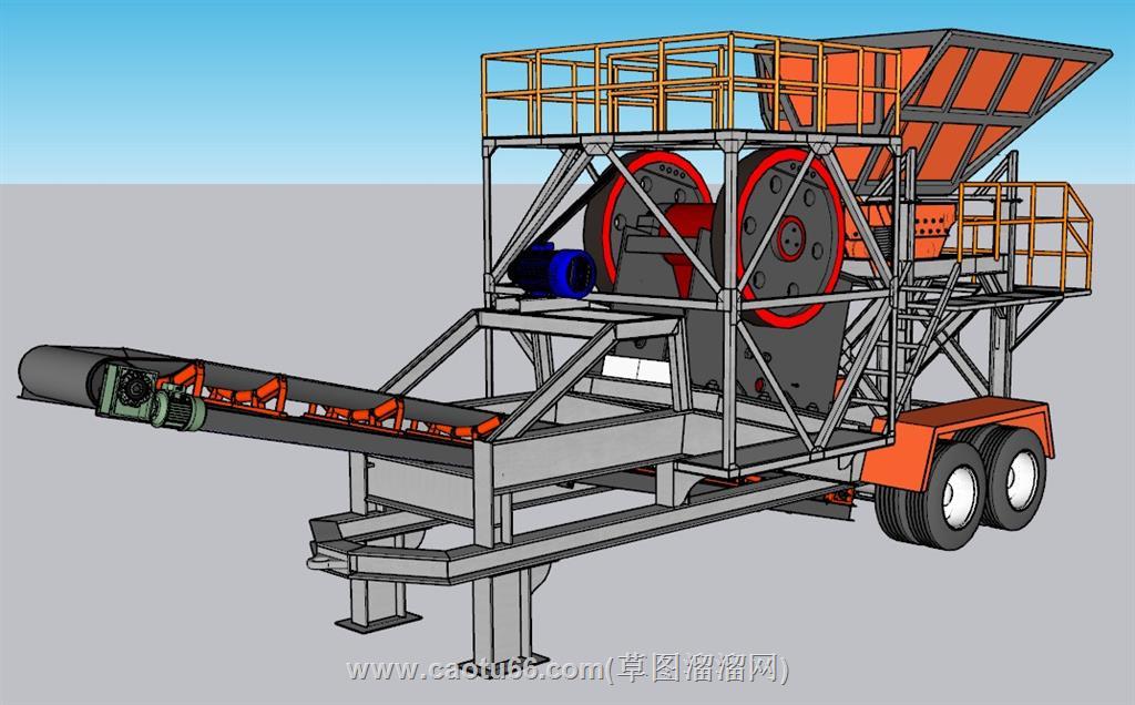 机械破碎机皮带机SU模型 2