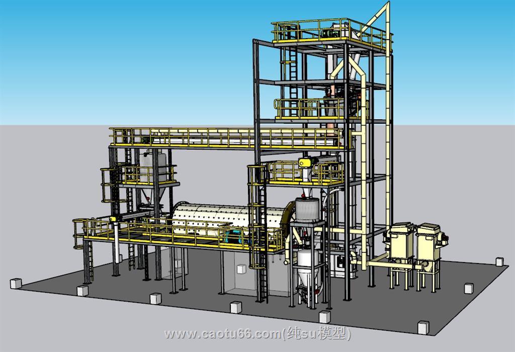 冷水工厂机械SU模型 1