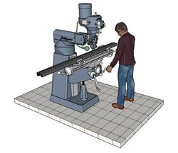 铣床机械SU模型 免费sketchup模型下载