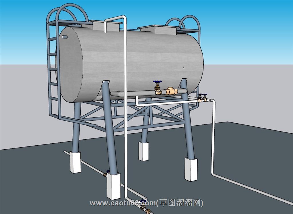 工业水塔水箱SU模型 1