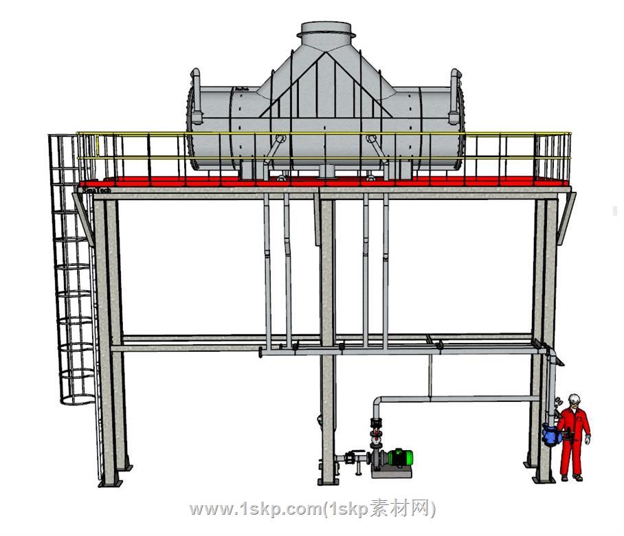 冷凝器工业设备SU模型 1