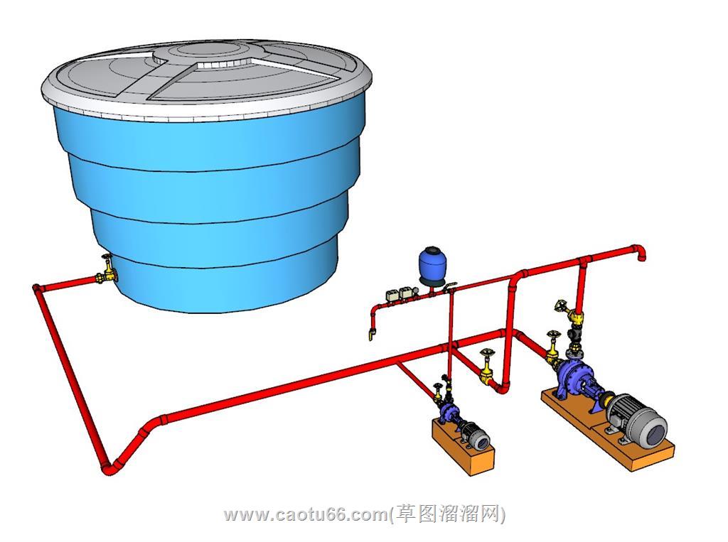 水泵机械SU模型 1