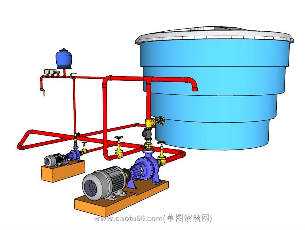 水泵机械SU模型 2