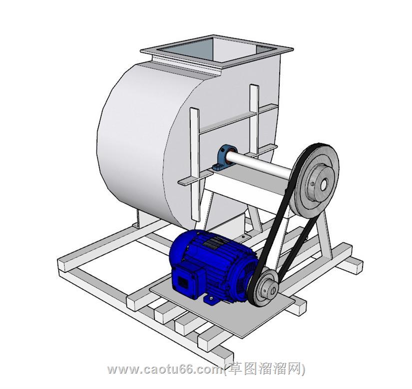 鼓风皮带机械SU模型 2