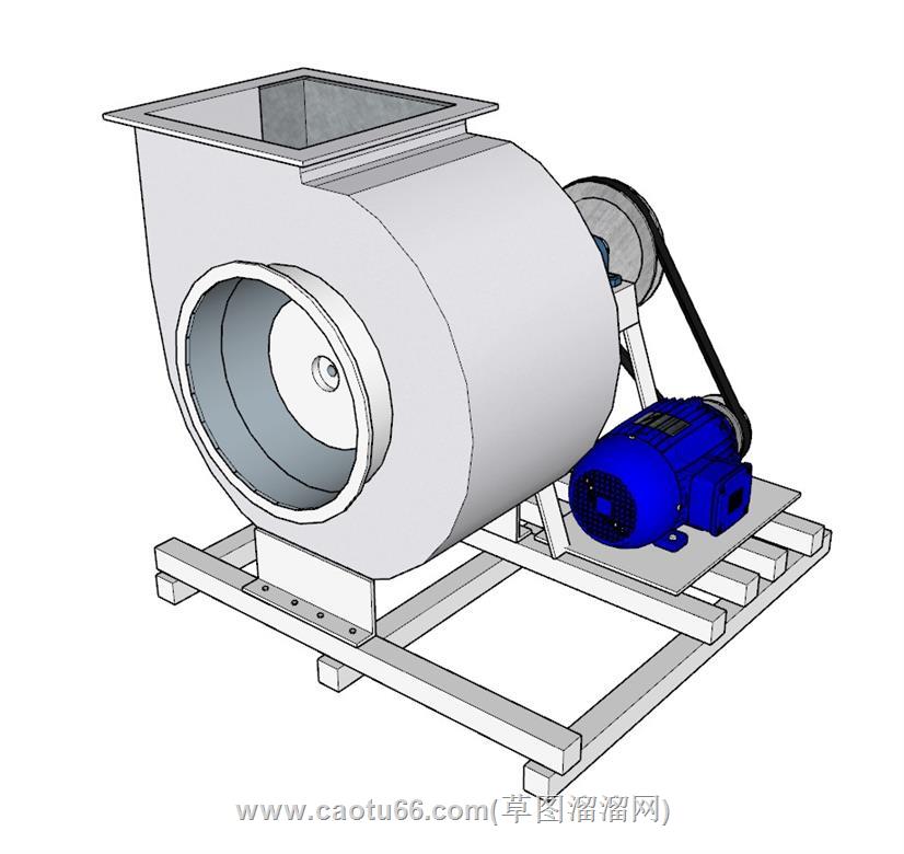 鼓风皮带机械SU模型 1