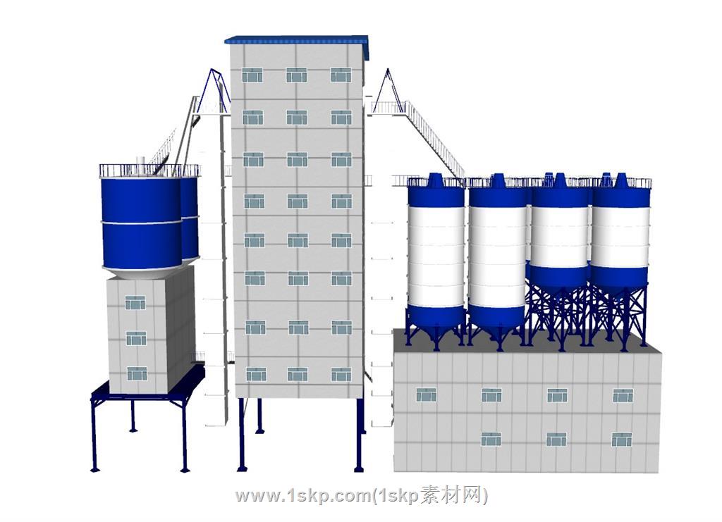 拌合站搅拌站SU模型 1