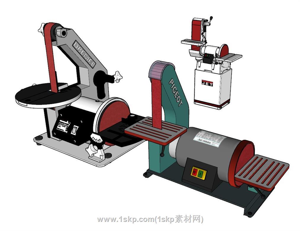 砂带机机械SU模型 1