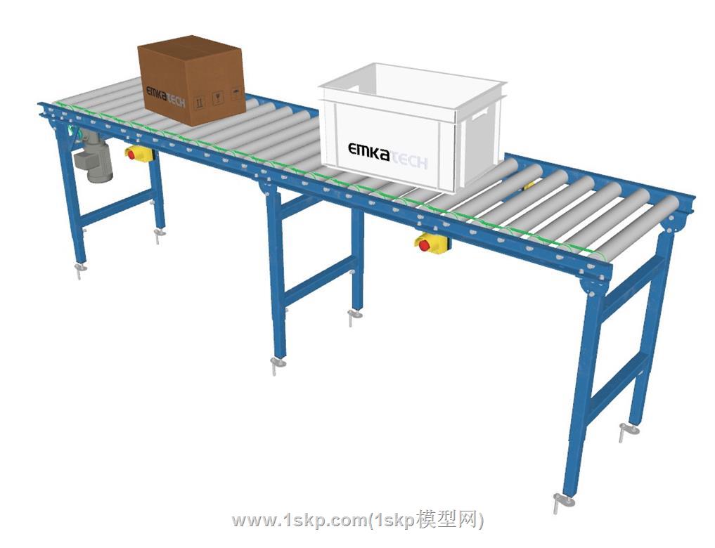 滚筒输送机机械SU模型 1