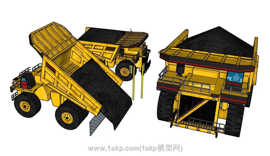 工程车翻斗车SU模型 2