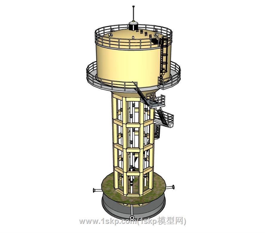 工业水塔SU模型 1