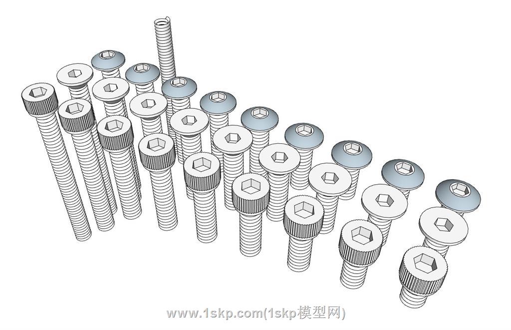 帽螺钉螺丝钉SU模型