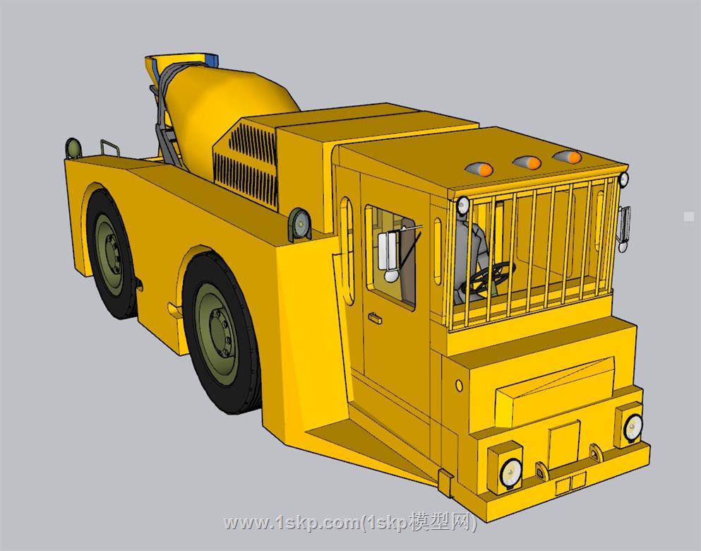 泥罐车SU模型 1