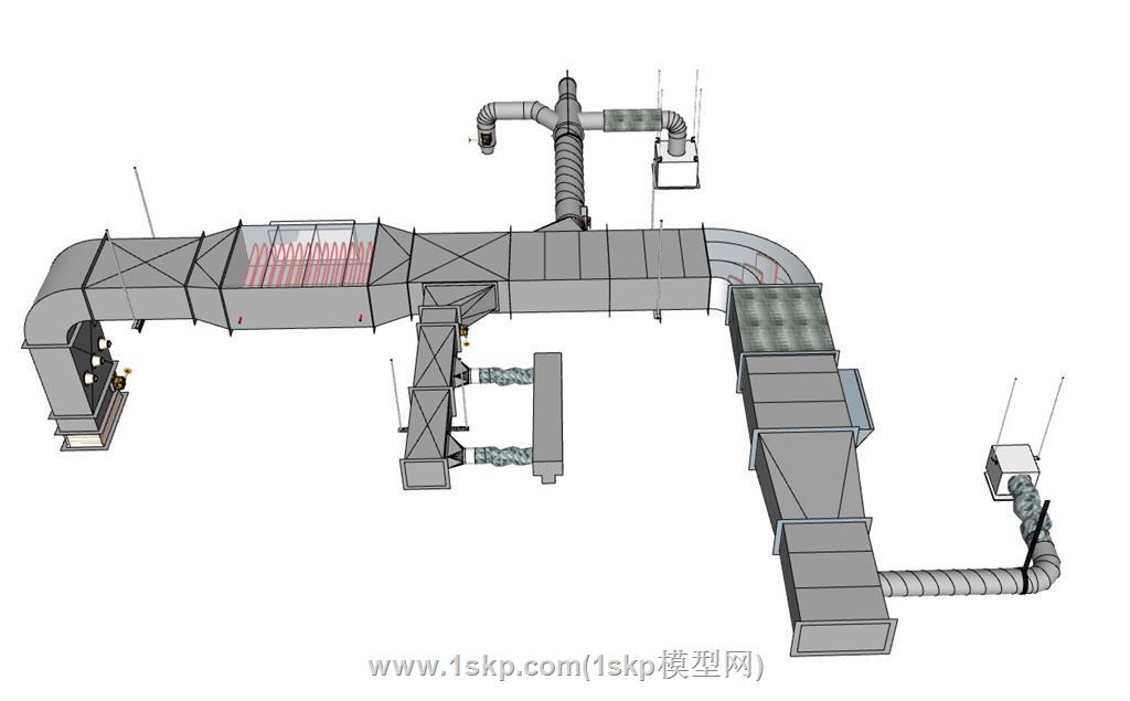 消防排烟管道SU模型 1