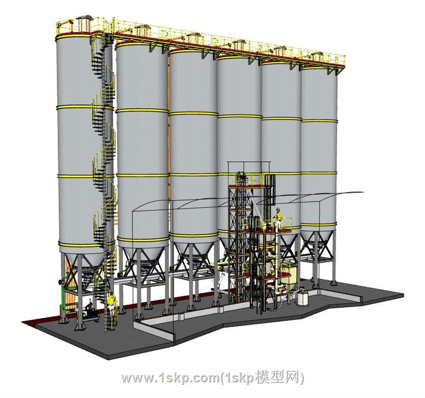 工业筒仓SU模型 2