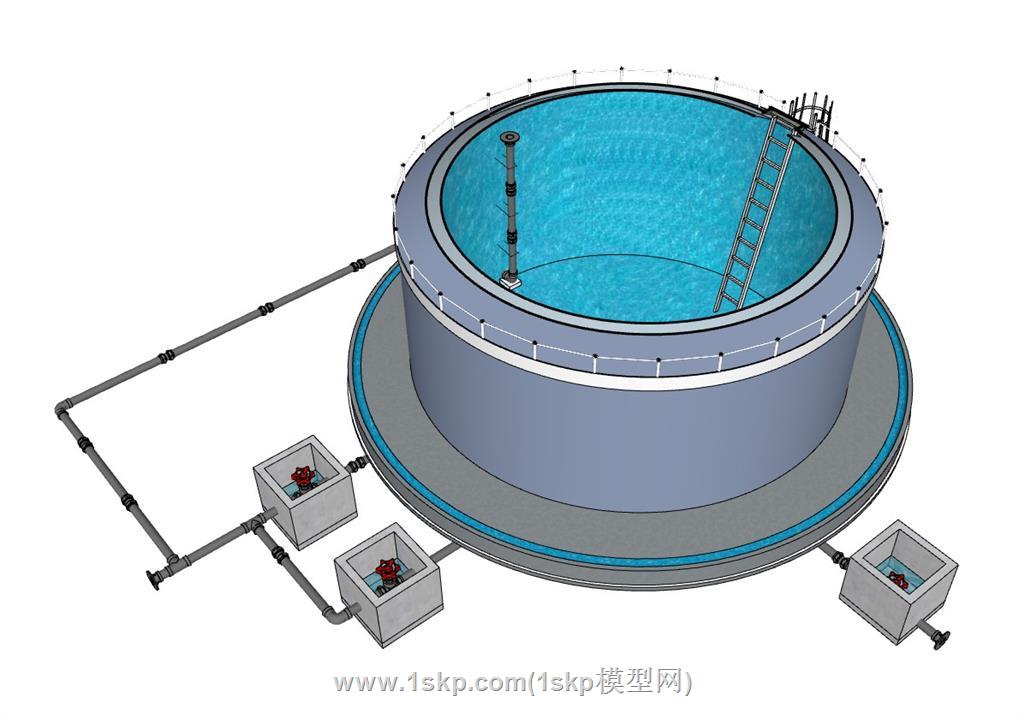 水塔工人SU模型 2