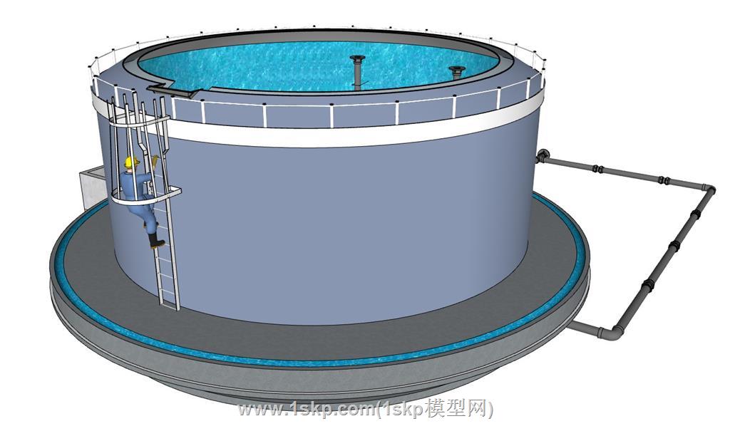 水塔工人SU模型 1