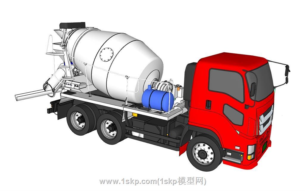 搅拌车工程机械SU模型 3