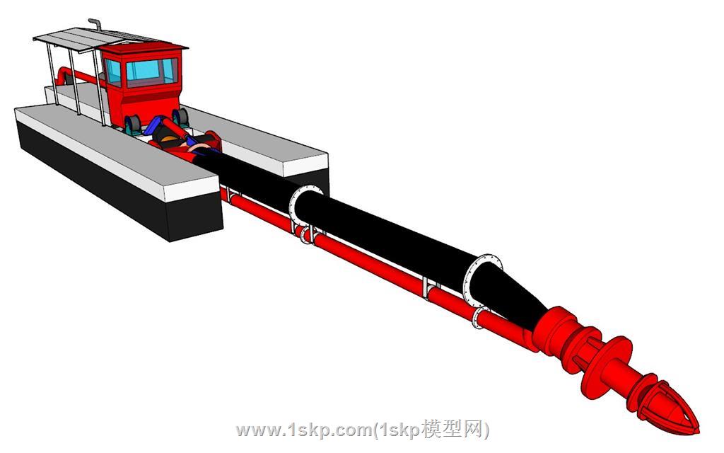 挖掘船机械SU模型
