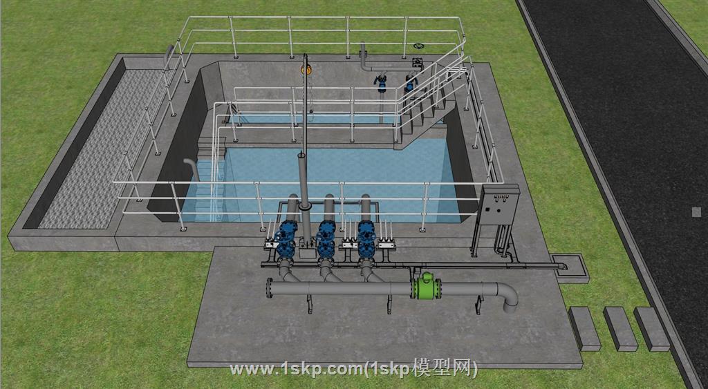 水泵机械SU模型 2