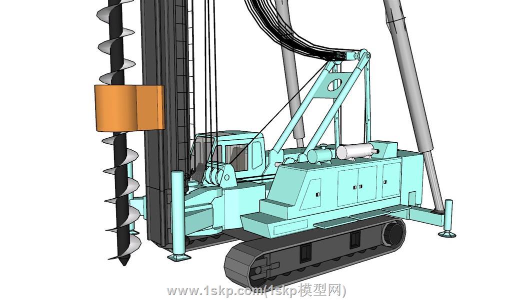 打桩机压桩机SU模型 2