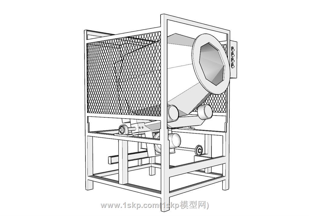 白模抛光机机械SU模型 2