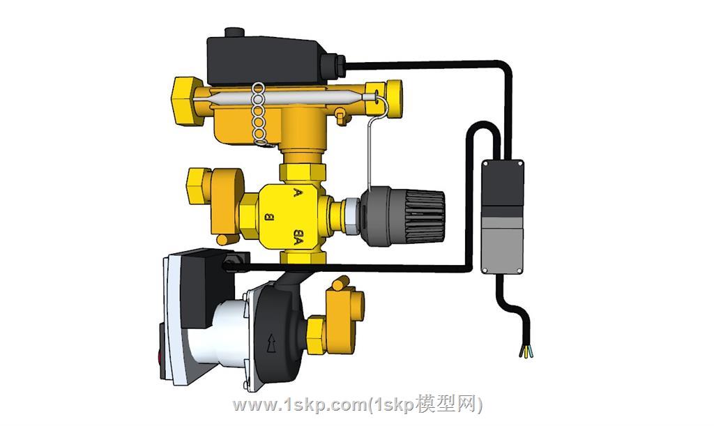 气动阀门机械SU模型 1