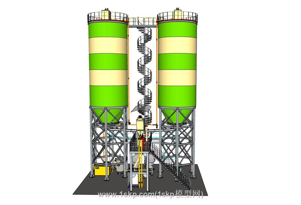 工业水塔SU模型 1