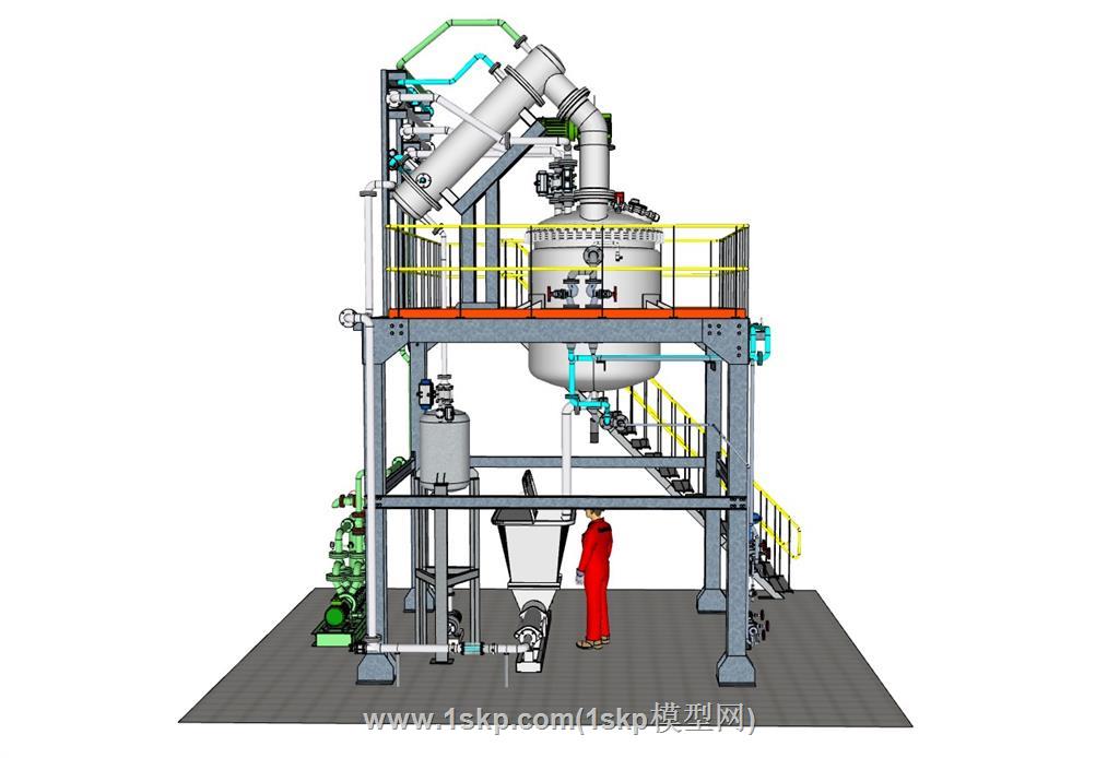 反应釜反应器水泵SU模型 1
