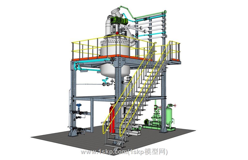 反应釜反应器水泵SU模型 2