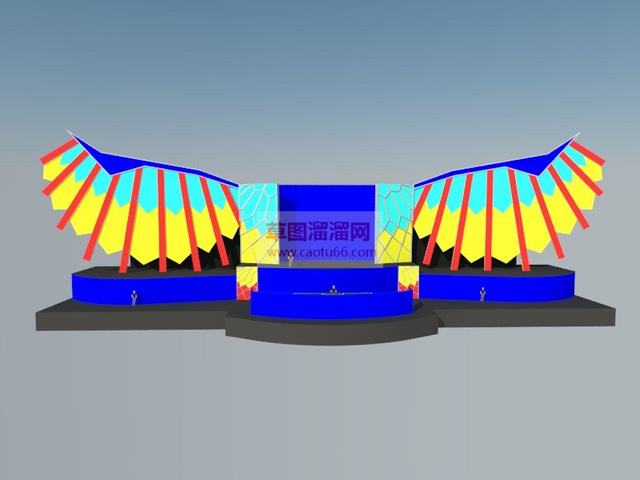 翅膀舞台SU模型 1