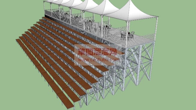 钢架桁架观众SU模型 1
