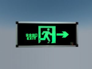 安全出口指示SU模型 免费sketchup模型下载