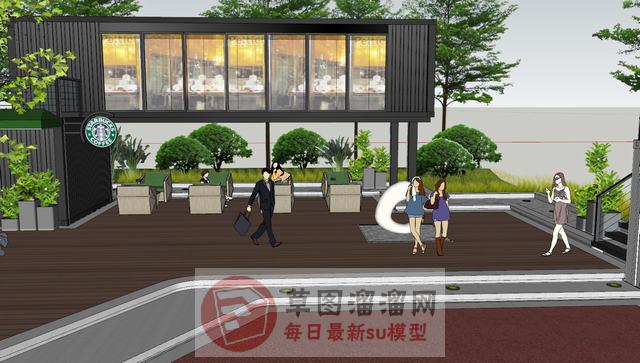 商业街集装箱建筑SU模型 5