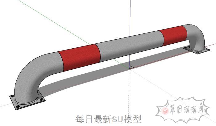 停车器阻挡器钢管SU模型 1