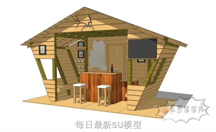 酒吧木屋SU模型 1