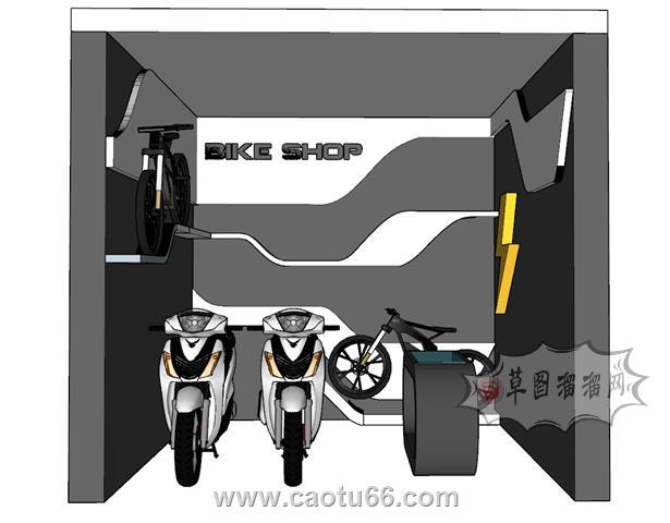 自行车商店SU模型 1