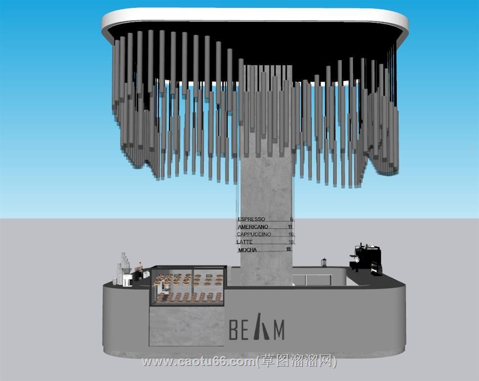 餐饮店操作台SU模型 1