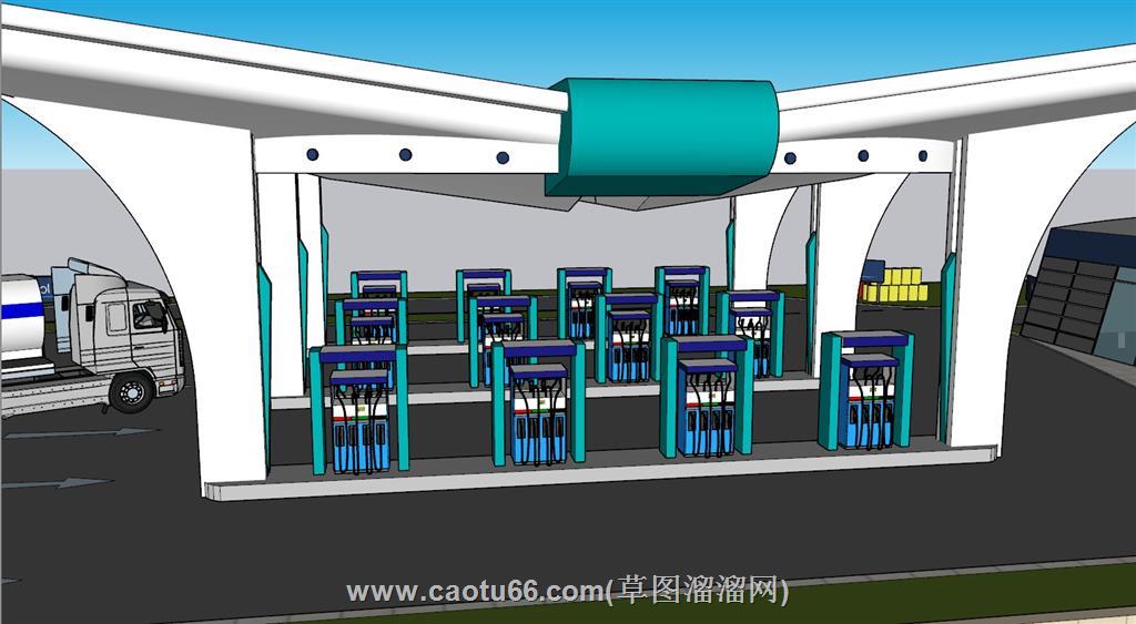 加油站SU模型 2