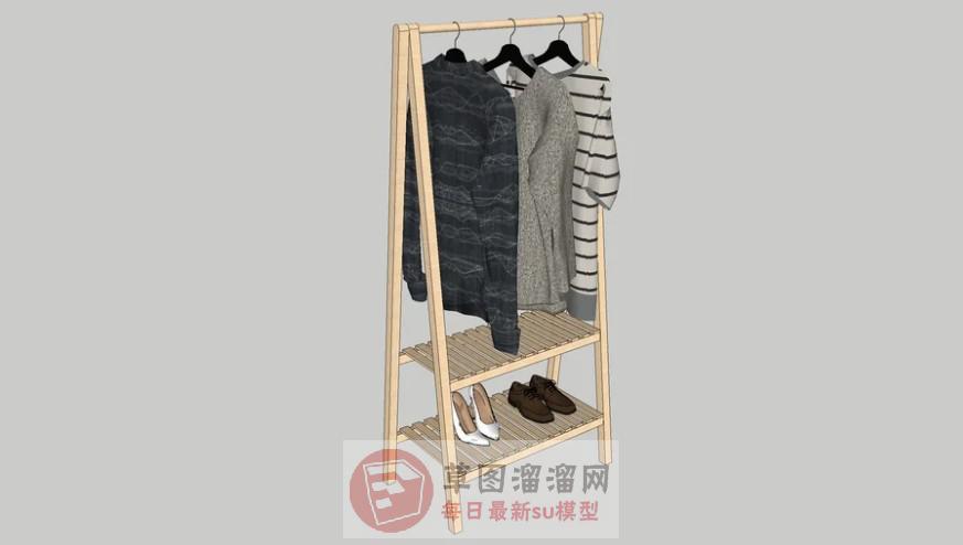 衣服衣架鞋架SU模型